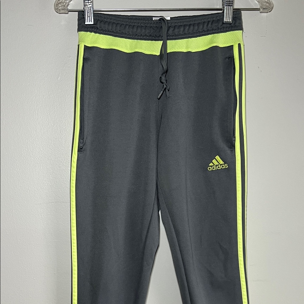 adidas Women’s Gray Joggers with‎ Neon Yellow Trim Size XS